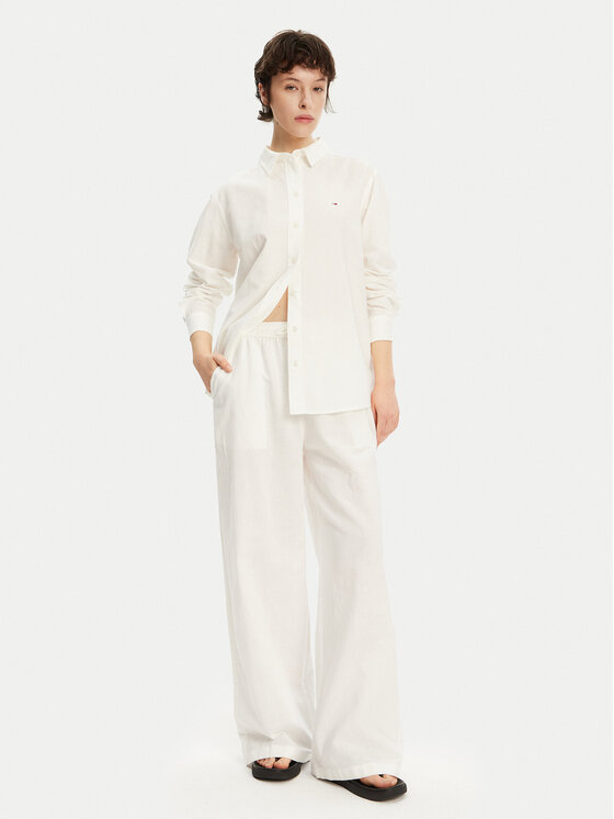 Tommy Jeans Tommy Jeans Риза DW0DW20292 Екрю Relaxed Fit