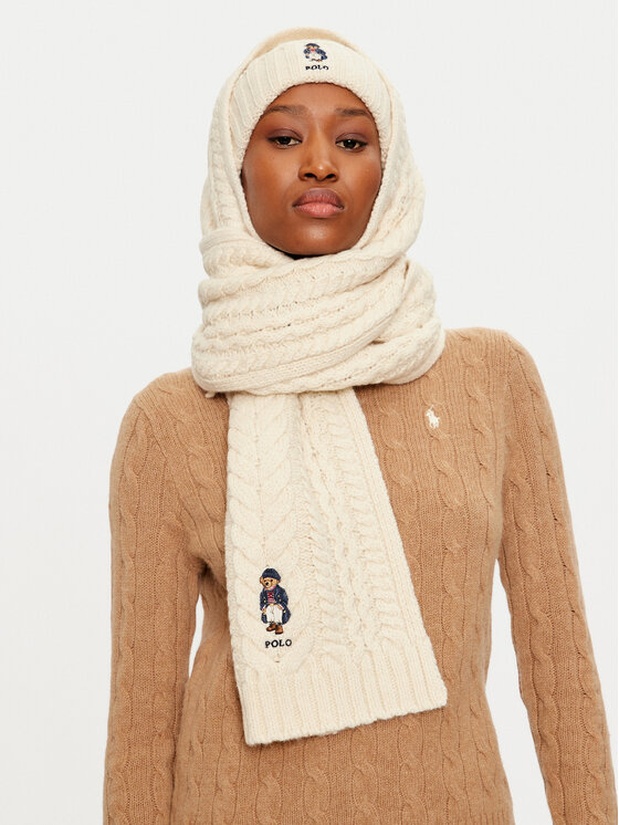 小物 Polo Ralph Lauren Linen Nordic Muffler Polo Ralph Lauren Fular 455961992001 Écru | Modivo.ro