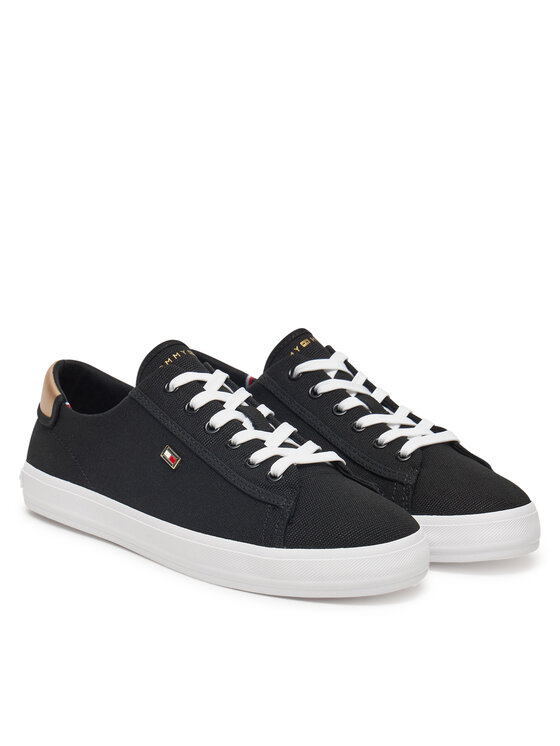 Tommy Hilfiger Tommy Hilfiger Teniși Vulc Canvas Lace Up Sneaker FW0FW08647 Negru