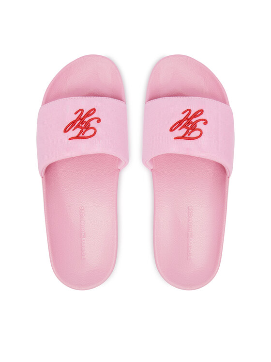 Tommy Hilfiger Tommy Hilfiger Iešļūcenes Th Script Pool Slide FW0FW09286 Rozā