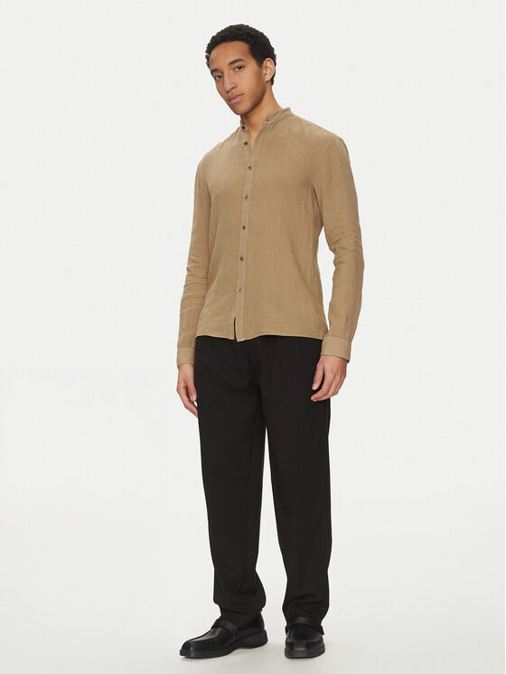 HUGO HUGO Риза Elvory 50490740 Бежов Slim Fit
