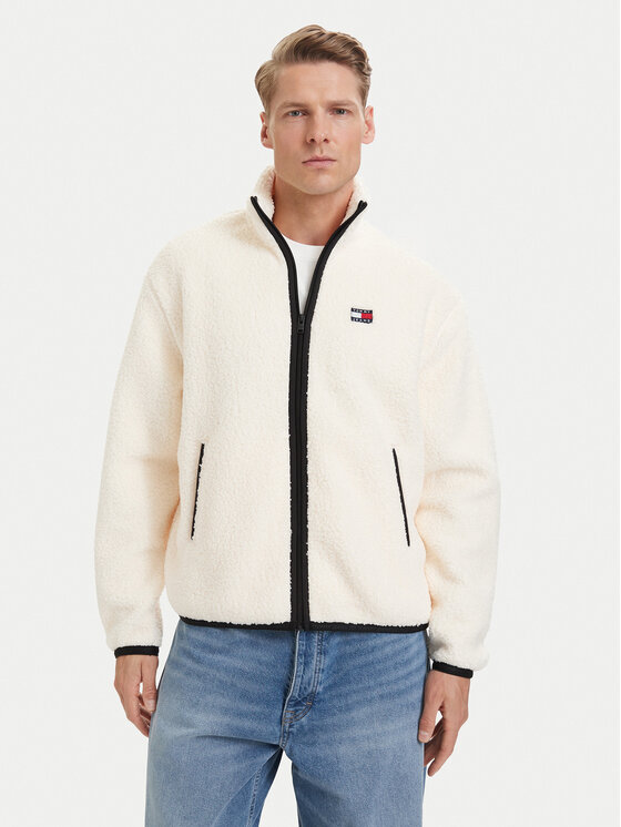 Tommy Jeans Tommy Jeans Fliis Teddy DM0DM22345 Valge Relaxed Fit