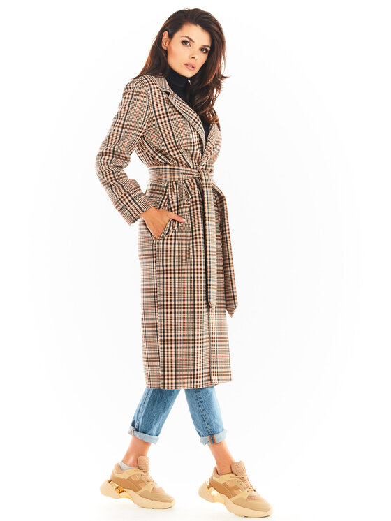 Awama Awama Cappotto A368 Marrone Basic Fit