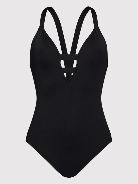 Seafolly Seafolly Strój kąpielowy Deep V 10634-942 Czarny