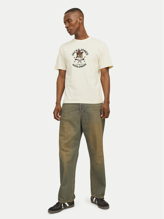 Jack&Jones Jack&Jones Marškinėliai Seven Skull 12262491 Écru Regular Fit