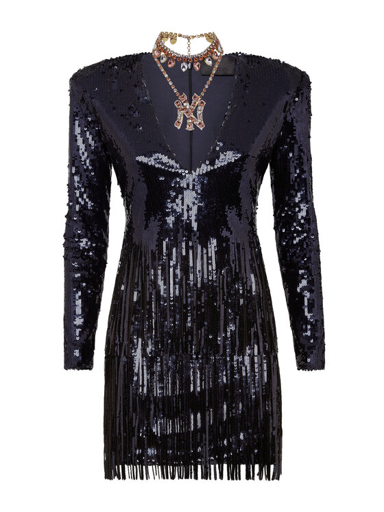 PHILIPP PLEIN PHILIPP PLEIN Sukienka wieczorowa 6887 Błękitny Fitted Fit