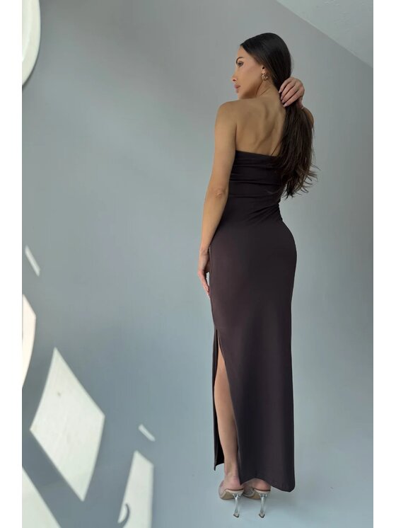 Chiara Wear Chiara Wear Sukienka letnia Sukienka maxi ROSE Brązowy Slim Fit