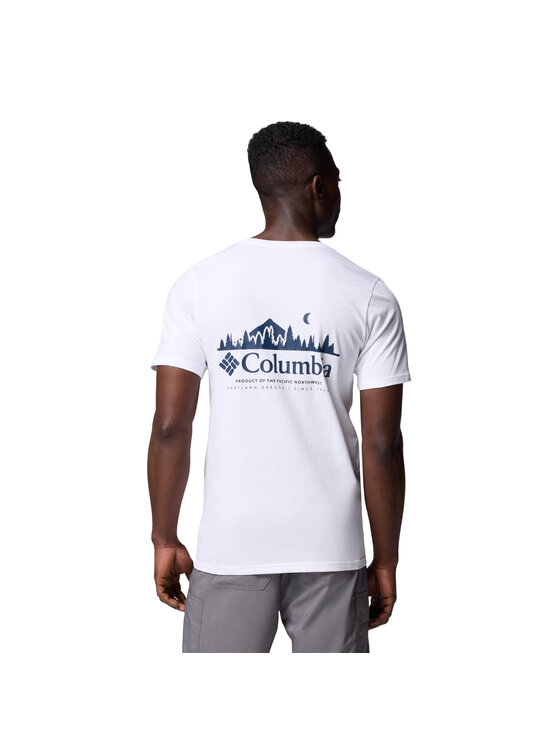 Columbia Columbia T-shirt Columbia Rapid Ridge Back Graphic Tee II Bianco Regular Fit