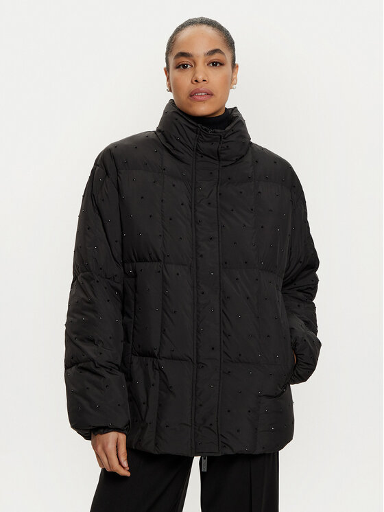 ViCOLO ViCOLO Vatovaná bunda TS0023 Černá Regular Fit