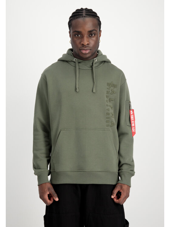 Alpha Industries Alpha Industries Mikina Embroidery Hoodie Zelená Regular Fit