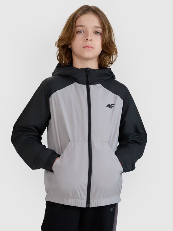 4F 4F Μπουφάν μεταβατικό 4FJWSS25TJACM185-25S Γκρι Regular Fit