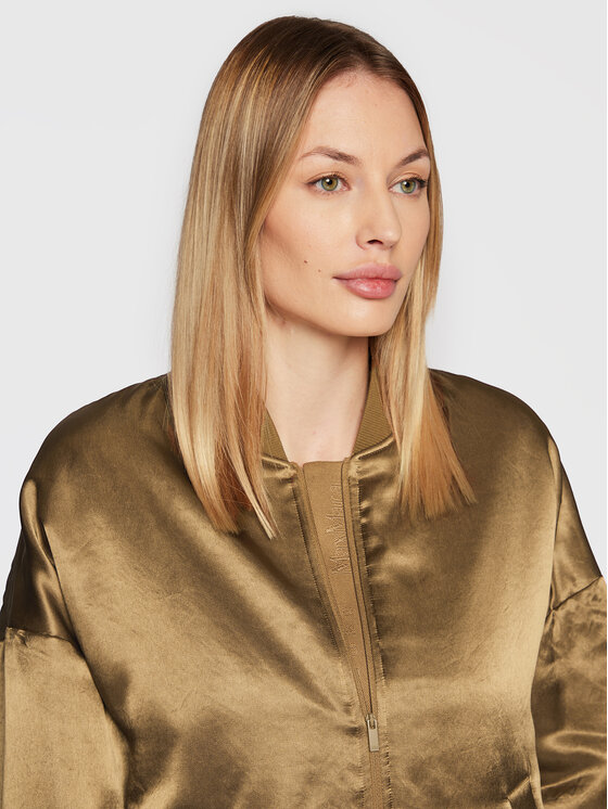 Shop Max Mara Leisure Sierra Satin Bomber Jacket