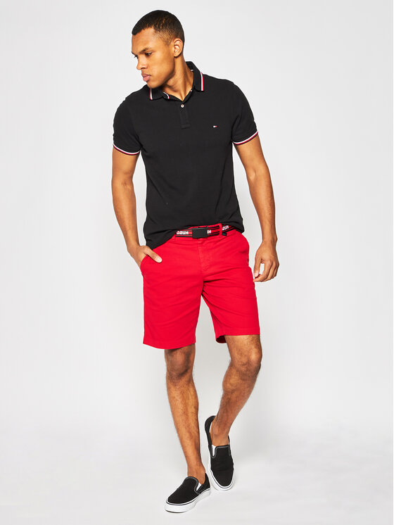 Tommy Hilfiger Tommy Hilfiger Polo MW0MW13080 Czarny Slim Fit