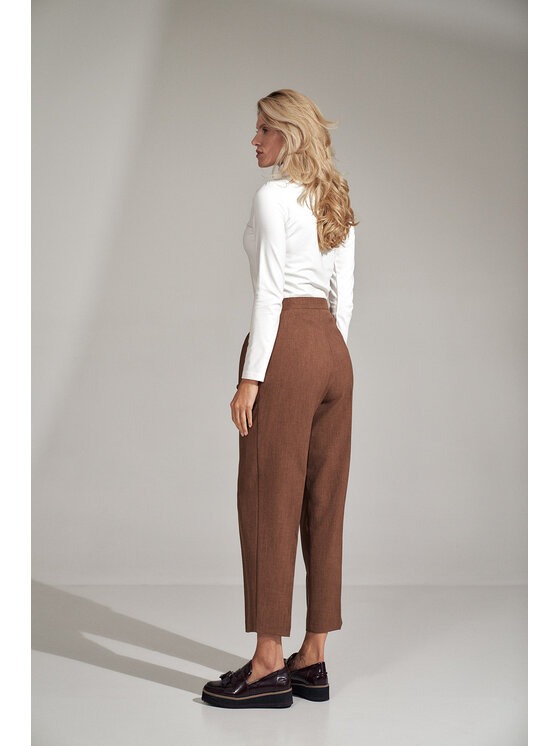 FIGL FIGLFIGL Pantaloni da donna M720 Marrone Regular Fit