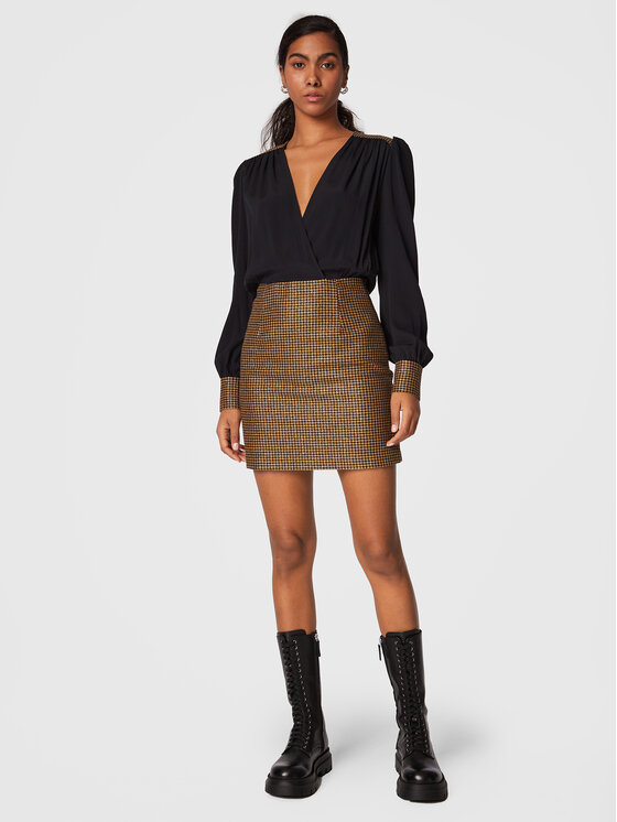 TWINSET TWINSET Kokteilinė suknelė 222TT2316 Juoda Regular Fit