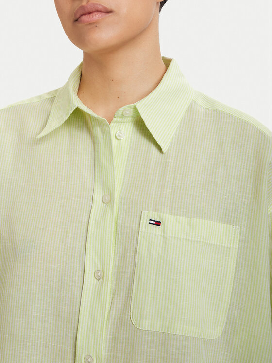 Tommy Jeans Tommy Jeans Vestito chemisier DW0DW22344 Verde chiaro Relaxed Fit