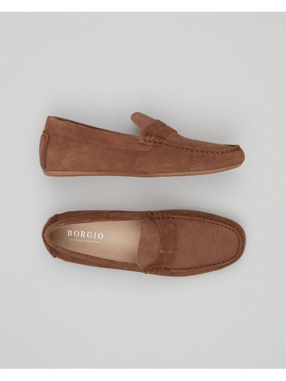 Borgio Borgio Mokasyny F304_zamsz_light_brown Brązowy