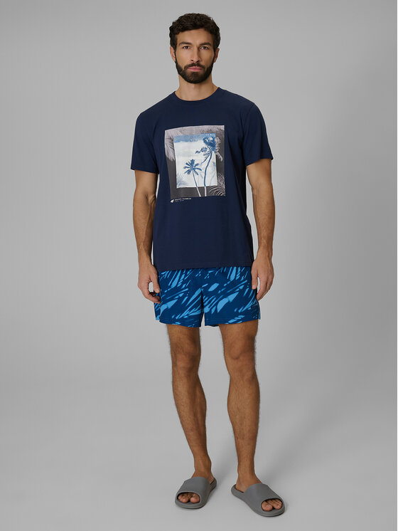 4F 4F T-Shirt BEACHWEAR Granatowy Regular Fit