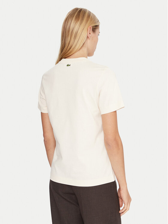 Lacoste Lacoste T-Shirt TF0355 Beżowy Regular Fit