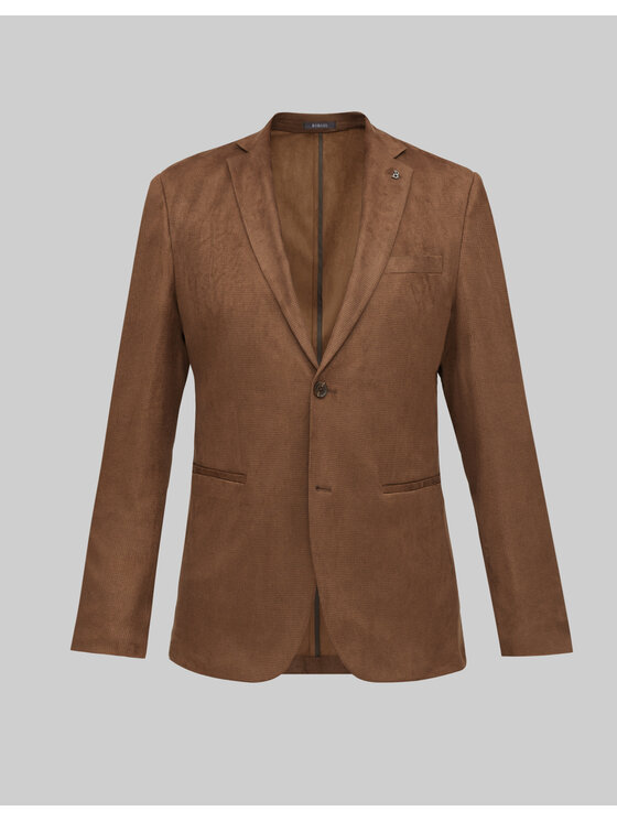 Borgio Borgio Marynarka sueglio_br Brązowy Slim Fit