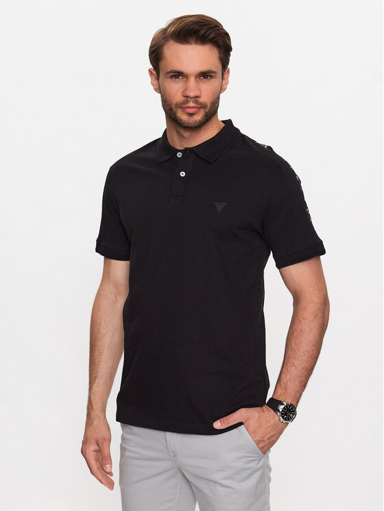 Guess Polo M3YP01 K7O64 Melns Slim Fit