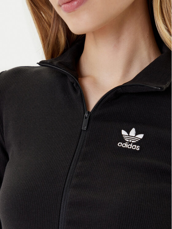 adidas adidas Bluza Essentials Ribbed JD5905 Czarny Slim Fit