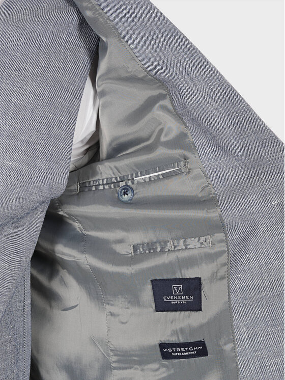 Evenemen Evenemen Marynarka OVO BLUE Szary Slim Fit