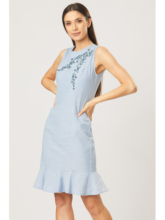 QUIOSQUE QUIOSQUE Každodenné šaty SS6074 Modrá Regular Fit