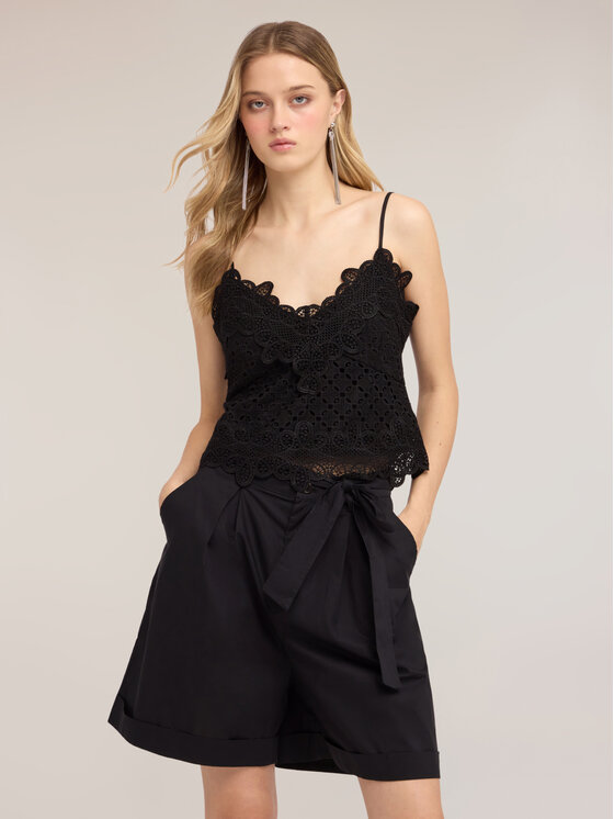 Motivi Motivi Top D017Q000523N033 Czarny Regular Fit