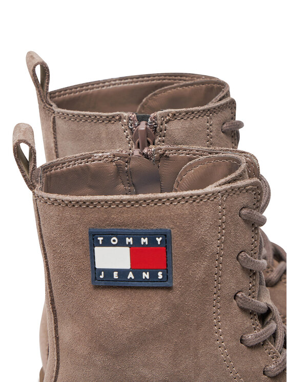 Tommy Jeans Tommy Jeans Μποτάκια Tjw Urban Lace Up Suede EN0EN02630 Καφέ