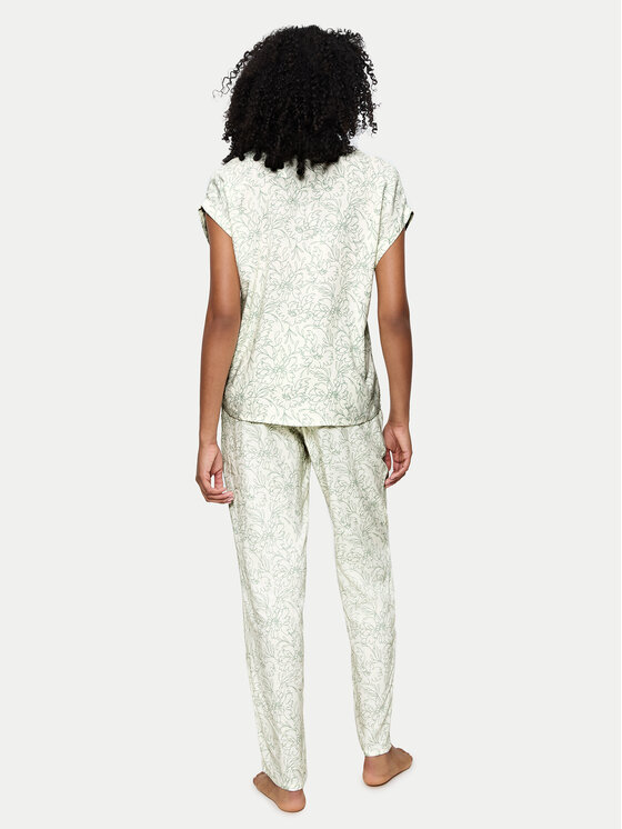 Triumph Triumph Pižama Boyfriend 10222611 Zelena Relaxed Fit