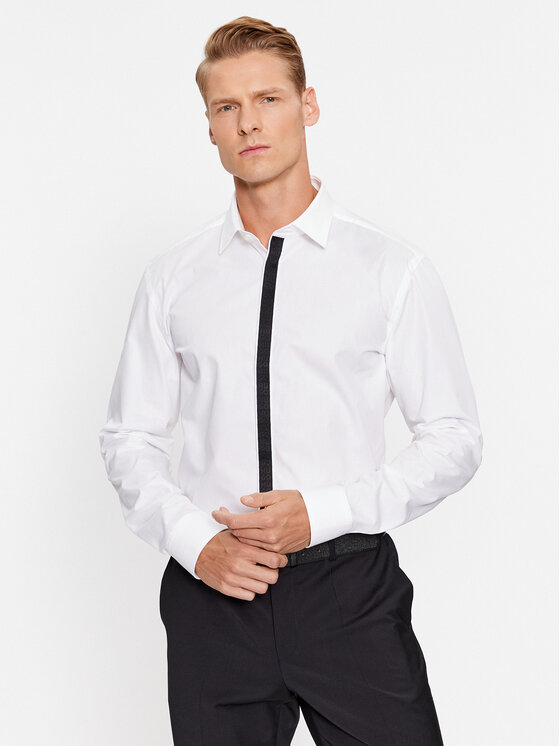 Hugo Košulja Keidi 50500966 Bijela Slim Fit