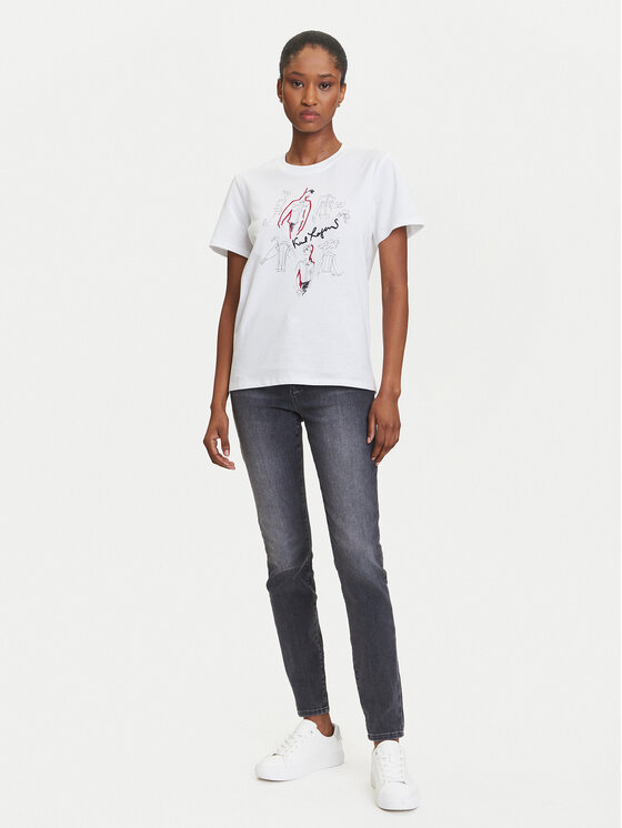 KARL LAGERFELD KARL LAGERFELD T-krekls A3W17099 Balts Regular Fit