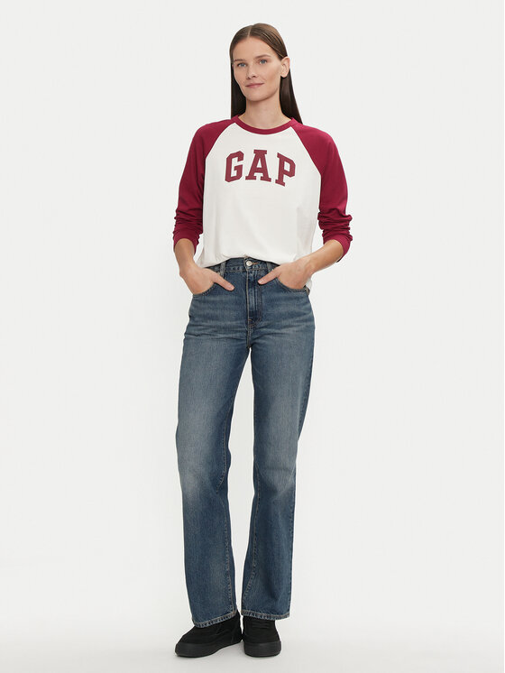 Gap Gap Bluzka 534389-00 Czerwony Relaxed Fit