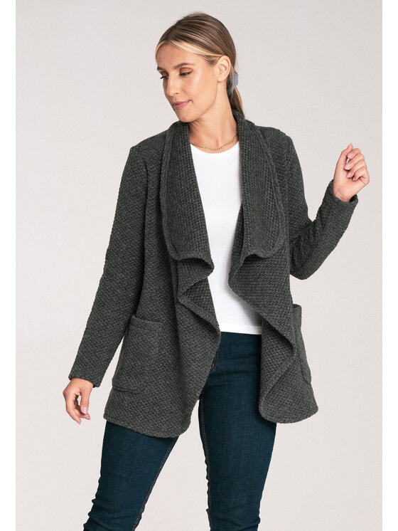 FIGL FIGL Kardigán M1043 Sivá Loose Fit