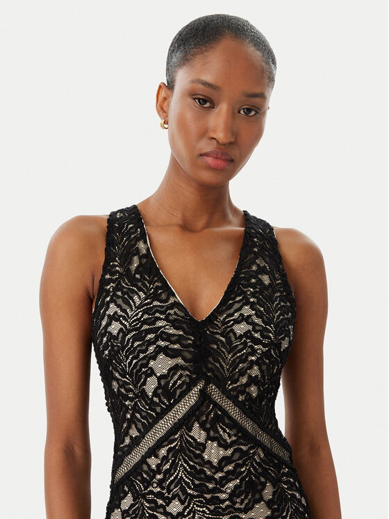 Guess Guess Коктейльна сукня W5GT37 KCS90 Чорний Slim Fit