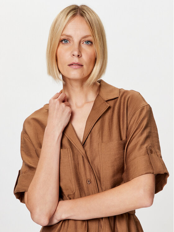 Seidensticker Seidensticker Hemdkleid 60.134732 Braun Regular Fit