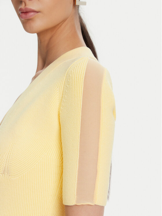 Elisabetta Franchi Elisabetta Franchi Φόρεμα υφασμάτινο AM-66S-51E2 Κίτρινο Regular Fit
