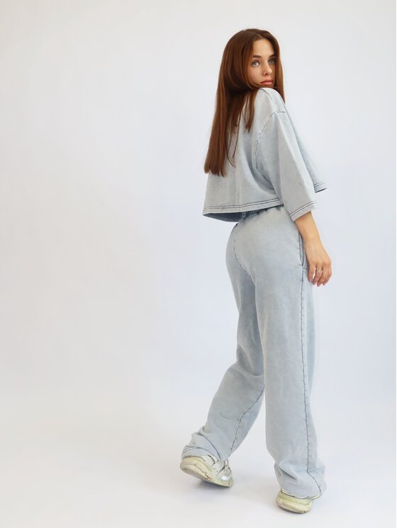MissDenim MissDenim T-Shirt Crop Top Szary Oversize