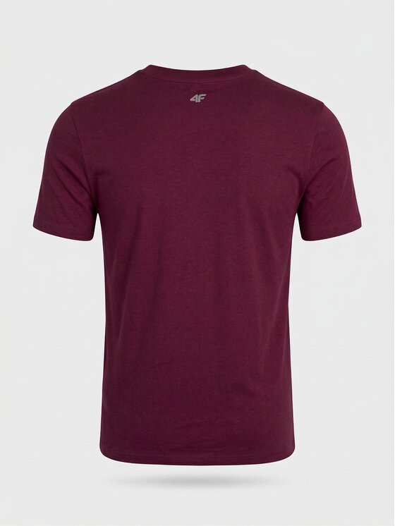 4F 4F T-Shirt TTSHM3947-060S Bordowy Regular Fit