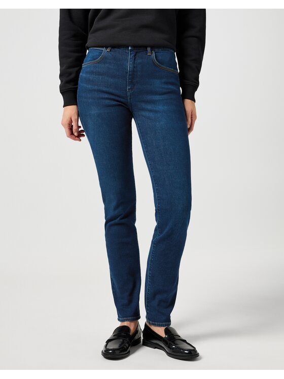 Wrangler Wrangler Jeansy SLIM Granatowy Slim Fit