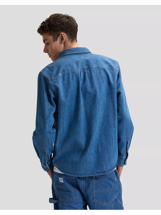 Lee Lee Koszula CLEAN WW BUTTON DOWN Niebieski Relaxed Fit