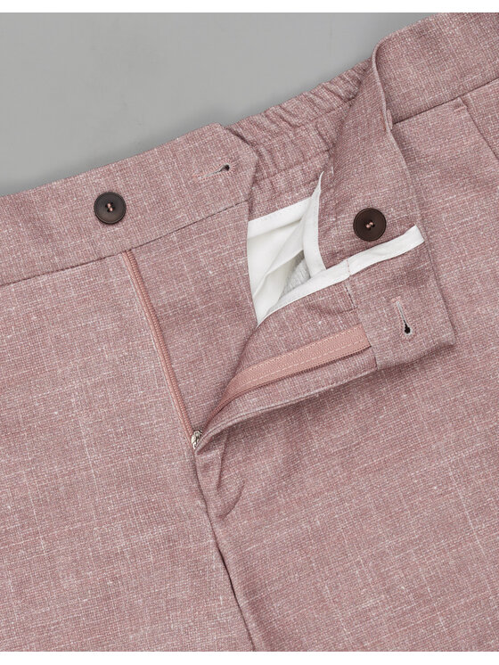 Borgio Borgio Spodnie garniturowe lumarzo Różowy Slim Fit