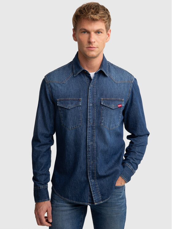 BIG STAR BIG STAR Koszula jeansowa CHUCK Granatowy Basic Fit