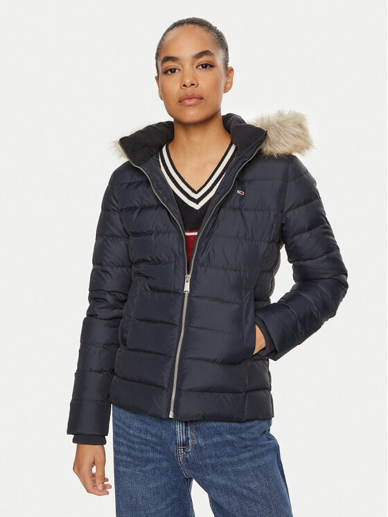 Tommy Jeans Tommy Jeans Vatovaná bunda Basic DW0DW18312 Tmavomodrá Slim Fit