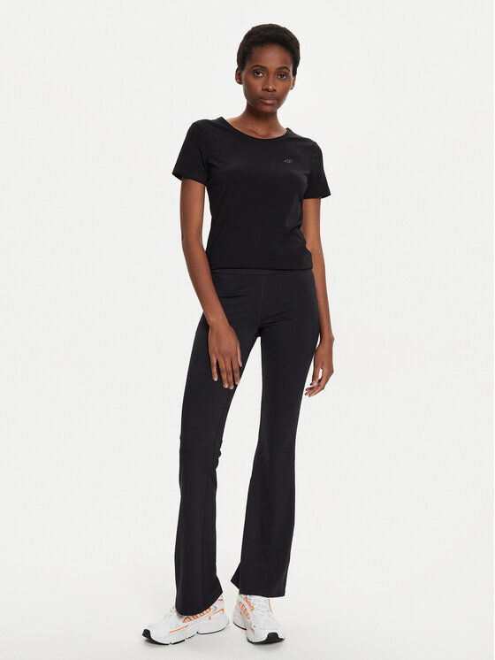 4F 4F Tričko 4FWMM00TTSHF1845 Čierna Slim Fit