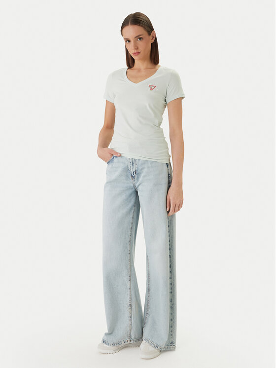 Guess Guess Póló W2YI45 J1314 Zöld Slim Fit
