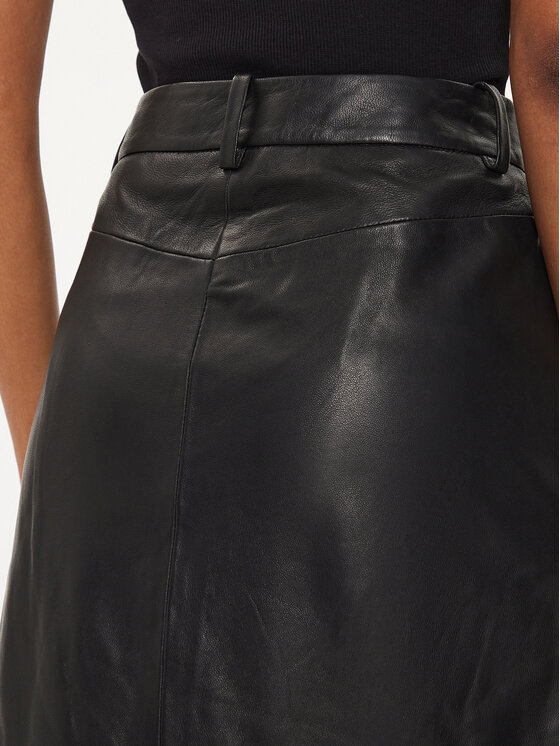 Gestuz Gestuz Gonna di pelle Olivi 10908765 Nero Regular Fit