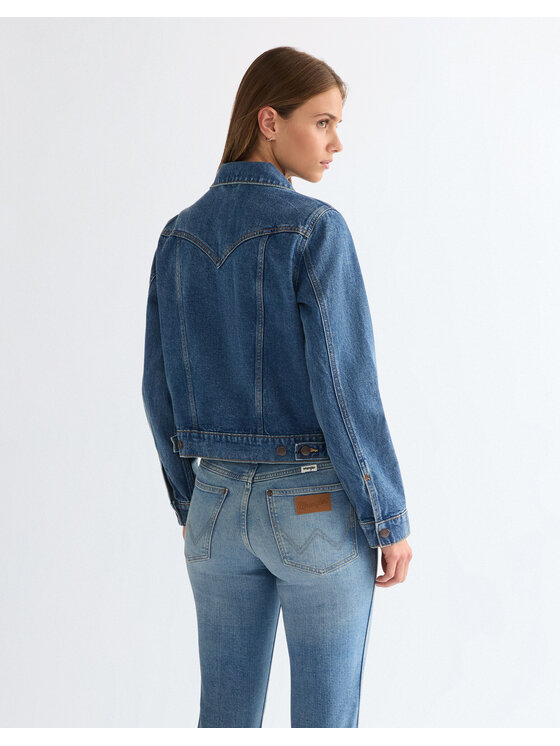 Wrangler Wrangler Kurtka jeansowa WESTERN JACKET Niebieski Regular Fit
