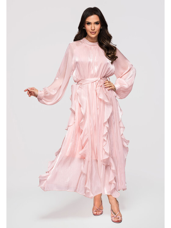 Ombre Ombre Sukienka wieczorowa LA-OM-DLR301 Różowy Relaxed Fit